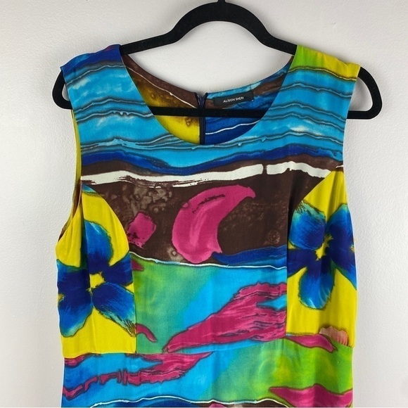 ALISON Sheri Multi Coloured Sleeveless Maxi Dress M/L - Picture 3 of 11